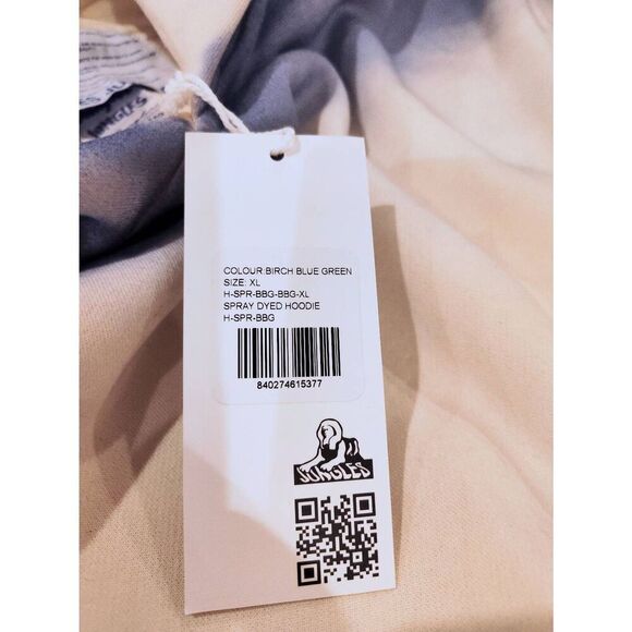 JUNGLES JUNGLES SPRAY DYED HOODIE BIRCH BLUE GREEN XL - Picture 4 of 15